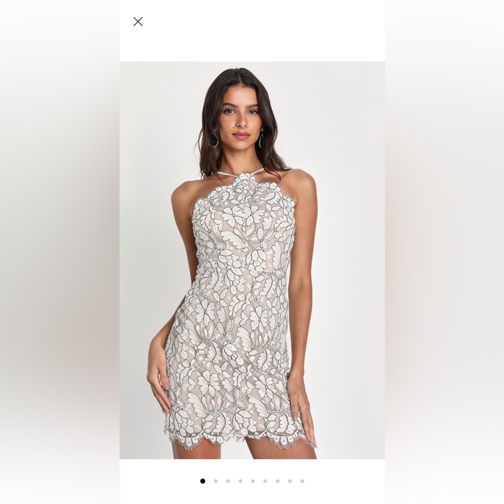 Lulus beige and Ivory bodycon dress. Size S